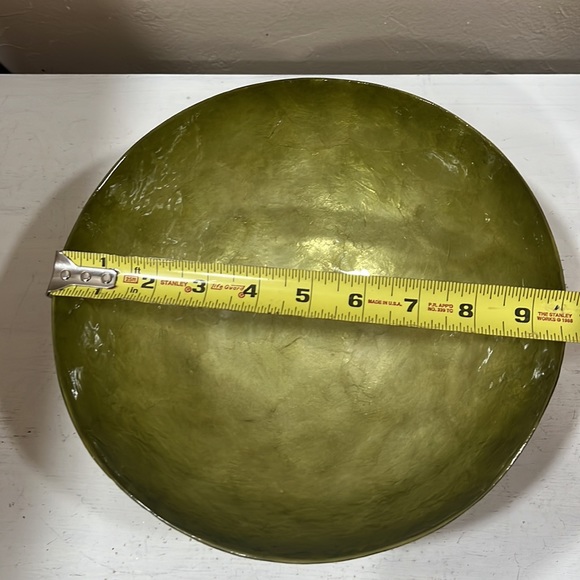 Green metallic bowl with 3 small side bowls for decoration, candy/fruit - Picture 7 of 8